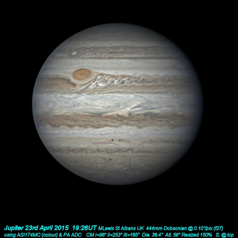 Jupiter 23rd April 2015 from Martin Lewis