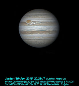 Jupiter with ASI174MM and ASI174MC from Martin Lewis