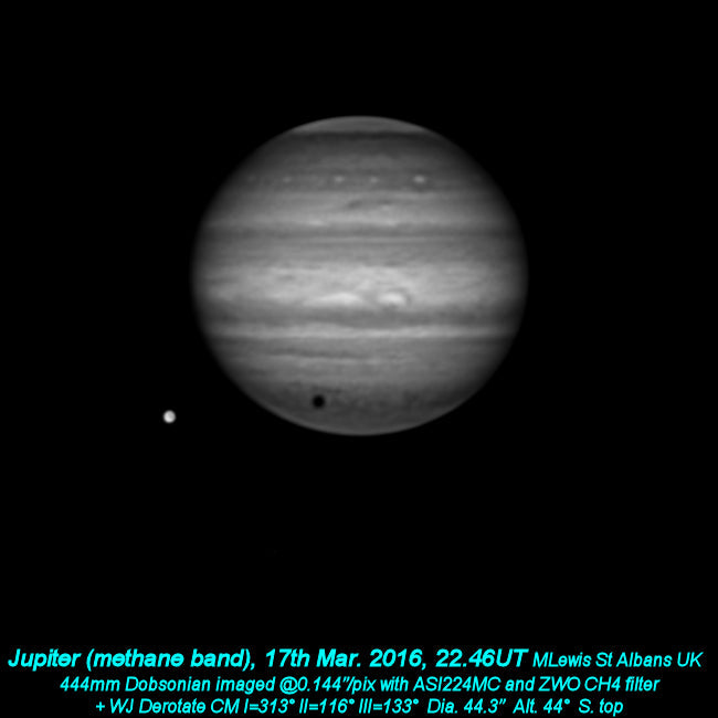 Jupiter in RGB and CH4 with ASI224MC
